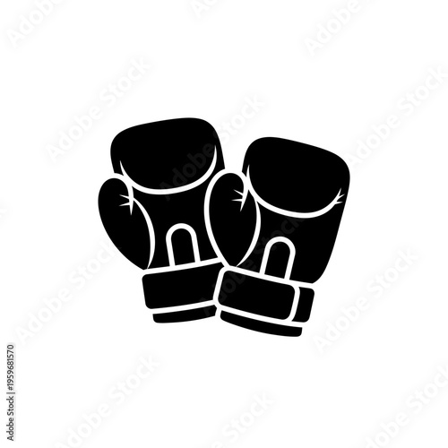 Black Boxing Gloves Pair Sport.