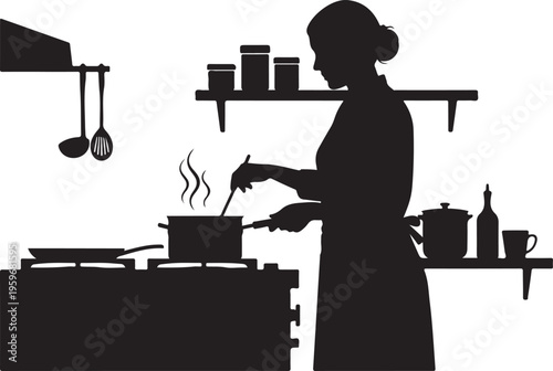 Kitchen Cooking Activity Silhouette