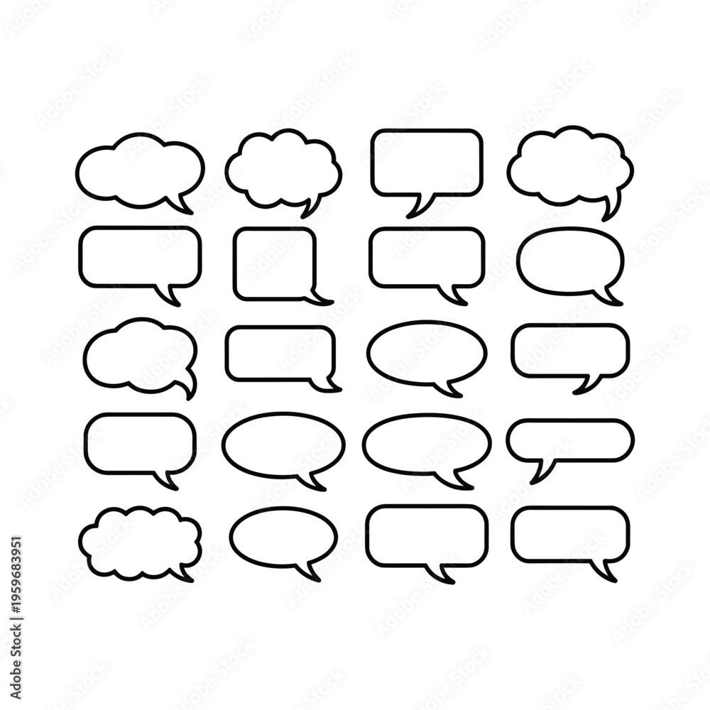 Fototapeta premium Collection of speech and thought bubble shapes