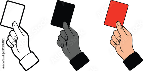 Professional soccer referee icon set featuring match official and sports authority symbols in minimalist line art vector styles.