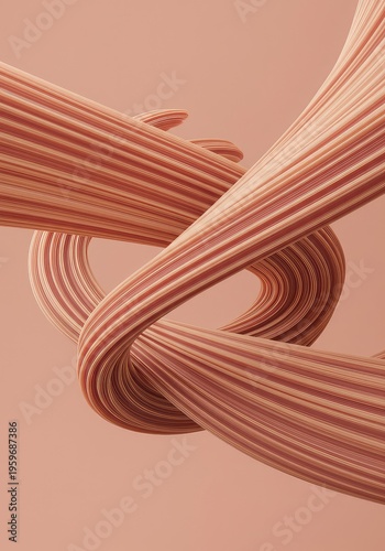 Elegant digital visualization of a winding, smooth gradient curve suggesting dynamic movement and endless flowing rhythm and geometry, spiral, texture, rhythm