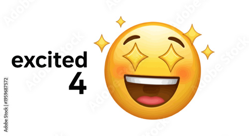 An excited emoji with sparkles shows happy expression and excitement.