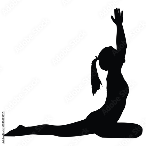 Yoga Low Lunge Silhouette Illustration