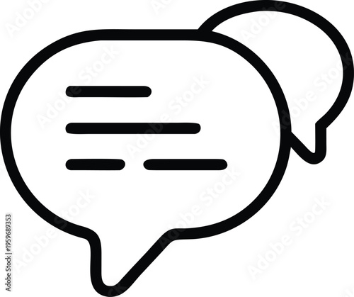 Two speech bubbles connected by a line representing a conversation or dialogue
