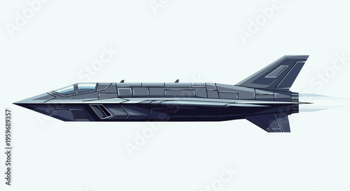 A sleek futuristic fighter jet aircraft.