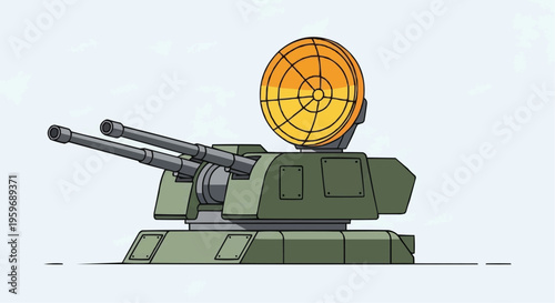 Military tank with a targeting system.