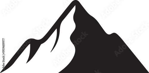 Mountain Peak Silhouette Icon Design