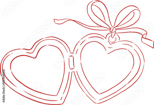 heart locket with ribbon