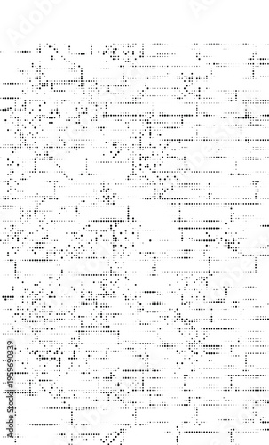 Dense pattern of black dots on transparent grid, abstract digital texture background for design and creative applications