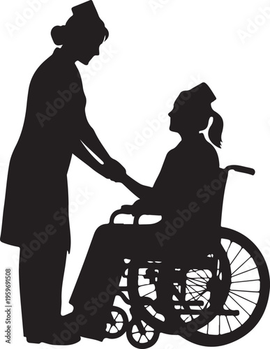 Nurse Care Support Silhouette
