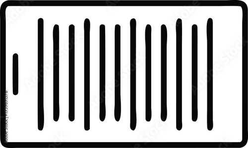 A set of vertical slats or blinds attached to a window frame