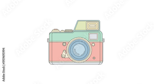 Colorful illustration of a camera.