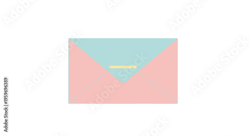Pink and blue colored envelope.