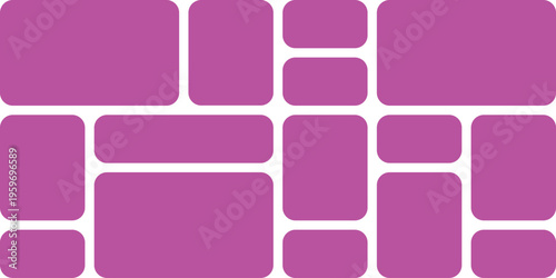 Minimalist purple collage with rounded square and rectangle shapes