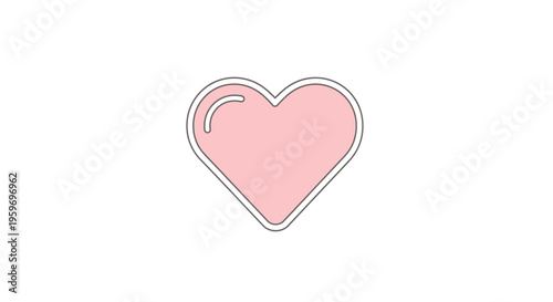 Pink Heart Shape Love Symbol Icon.