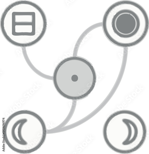 Infographic Elements Moon Phases and Icons Connected