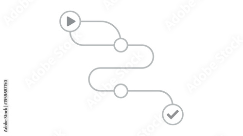 Infographic Template with Play Button and Checkmark Icons