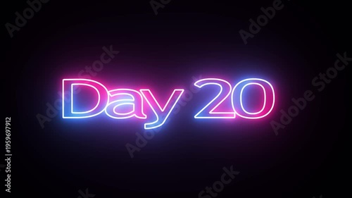 Day To Go 20  glowing neon Animation Videos. Neon “3 Days Left” Countdown.