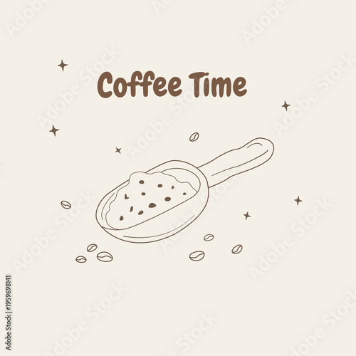 Coffee Time Poster with Coffee Scoop