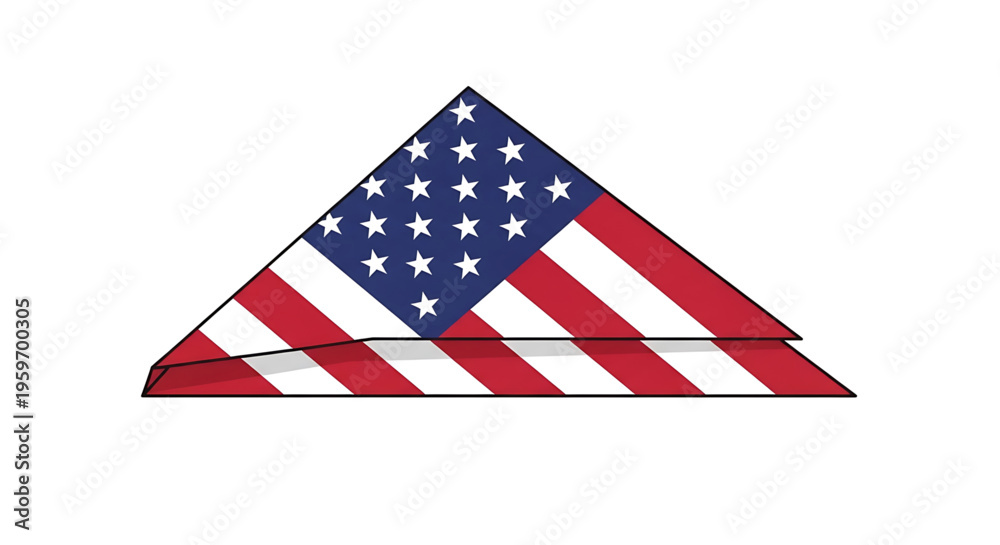 Fototapeta premium A vector graphic illustration of an American flag design on a paper airplane