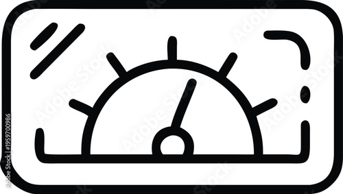 A sleek speedometer gauge with a minimalist design and modern aesthetic displayed on a light background