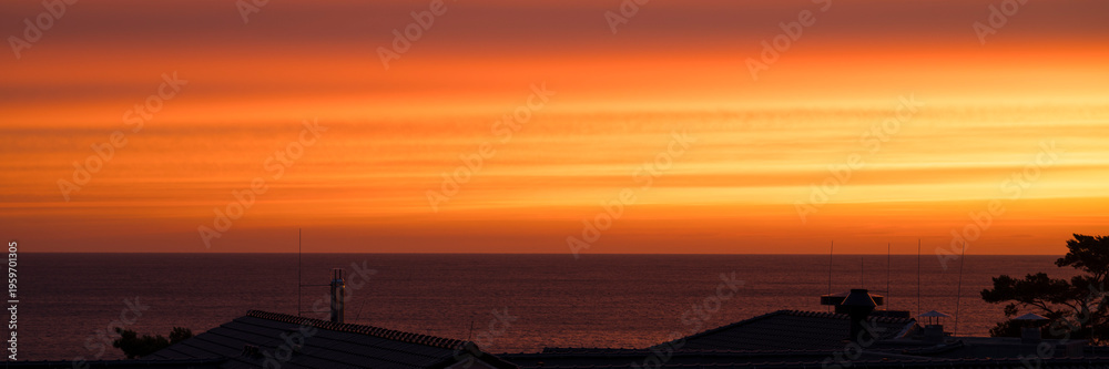 Fototapeta premium Sonnenuntergang über der Ostsee, Mecklenburg-Vorpommern, Deutschland