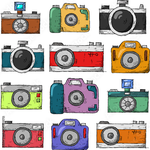 set of retro cameras collection