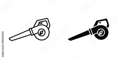 Comparison of a standard chainsaw and a brush cutter in black and white illustration