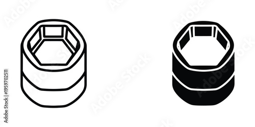 Comparison of a hex socket and a hex socket with a deep well design