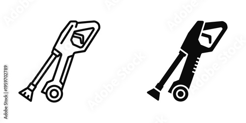 Comparison of a socket wrench and a ratcheting wrench in black and white outline