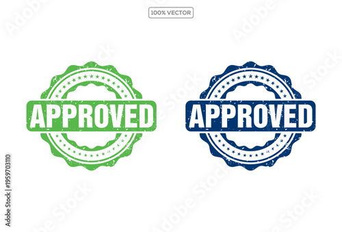 Set of approved rubber stamp on a transparent background Illustration template