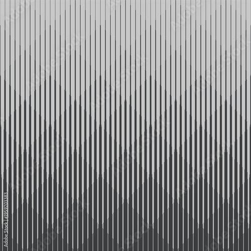 Minimal geometric vector pattern of vertical lines forming a wave-like zigzag design in monochrome gray tones, clean and seamless