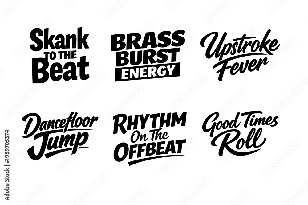 Obraz premium A Collection of Dynamic and Energetic Typography Designs Reflecting Rhythm and Movement, Perfect for Music and Dance Enthusiasts Seeking Vibrant Inspiration