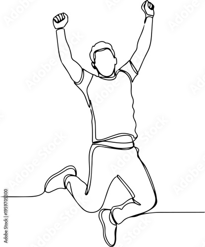 Man daily activities  vector line art illustration 