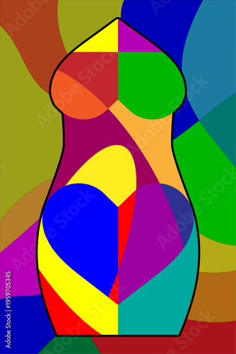 Vibrant Female Mannequin Abstract Poster Wall Art