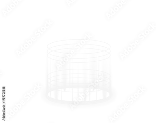 Virtual teleportation gateway surrounded by neon rings. White glowing spirals rotate, producing dynamic sci-fi portal effect. Ideal PNG for cyberpunk and gaming visuals.