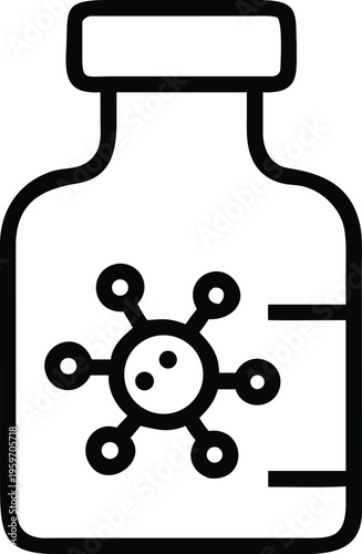 Bottle containing a virus or biological agent illustration