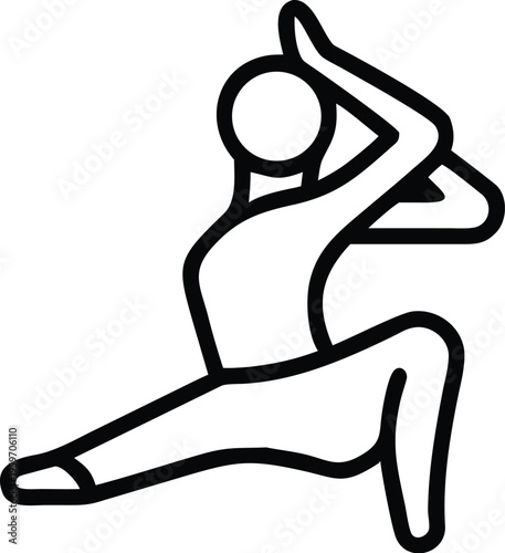 Graceful silhouette of a dancer in a poised mid-air pose