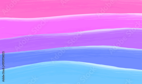 ピンクパープルブルーのグラデーションウェーブ背景 柔らかな曲線抽象ベクターデザイン素材 / Pink purple blue gradient wave background soft abstract vector
