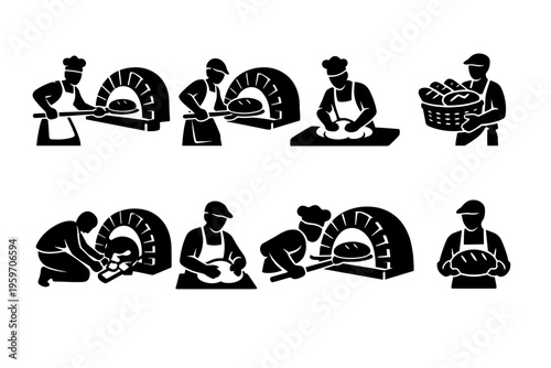 A Comprehensive Depiction of the Bread-Making Process from Dough Preparation to Baking in a Traditional Oven and Final Presentation