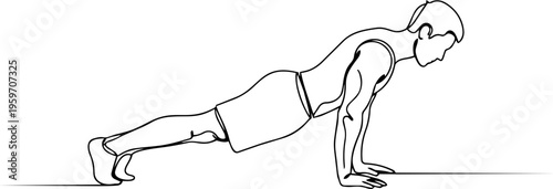 Man daily activities  vector line art illustration 