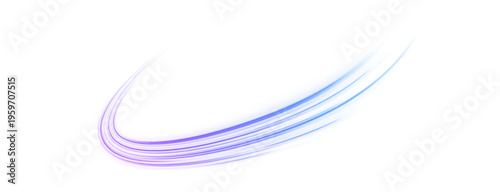 Neon violet and pink flowing lines create dynamic light trail effect. Smooth glowing curves convey motion and futuristic speed. Perfect PNG for digital, cyber, or gaming designs.