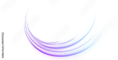 Glowing purple wave with flowing motion lines and smooth curves. Abstract digital background creates futuristic energy pattern. Ideal for tech, data, or sci-fi projects.