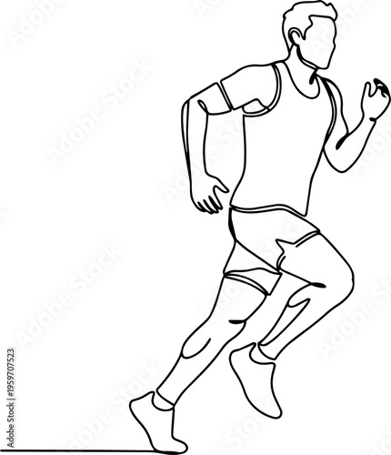 Man daily activities  vector line art illustration 