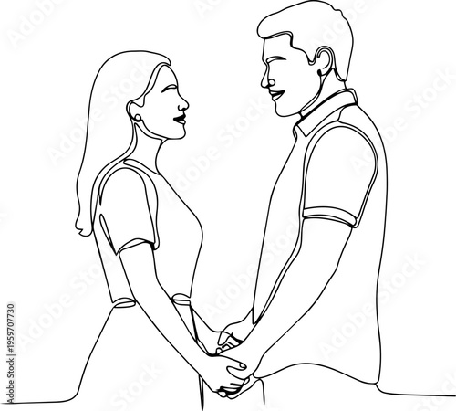 Man daily activities  vector line art illustration 