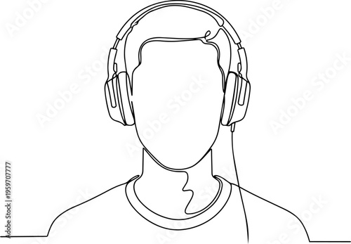 Man daily activities  vector line art illustration 