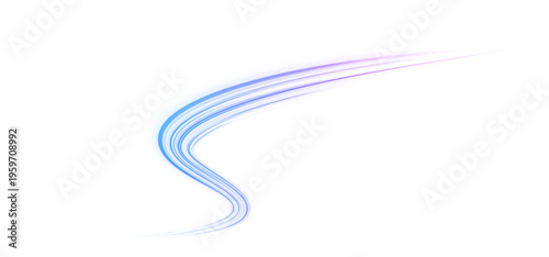 Tableau sur toile Glowing purple neon streak spirals in high-speed motion