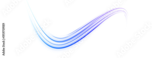 Fast-moving neon blue lines ripple across dark urban roads at night. Smooth glowing trails convey speed, motion, and energy. Ideal PNG for futuristic or tech visuals.