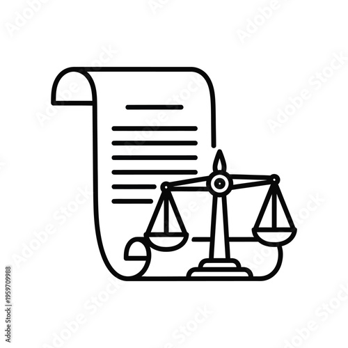 Justice Scales Law Document Vector