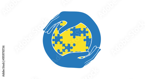 Hands holding puzzle pieces symbolizing autism awareness and support